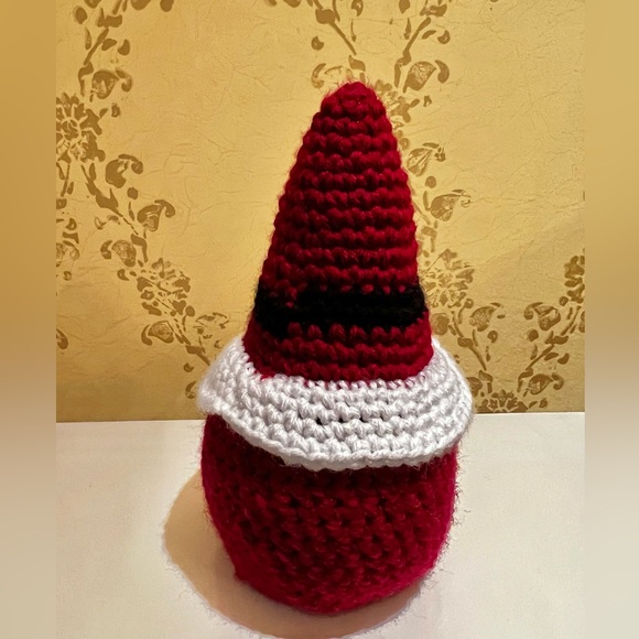 Hand Crocheted Santa Gnome 8 Inches Tall Christmas Decor! - Picture 4 of 7